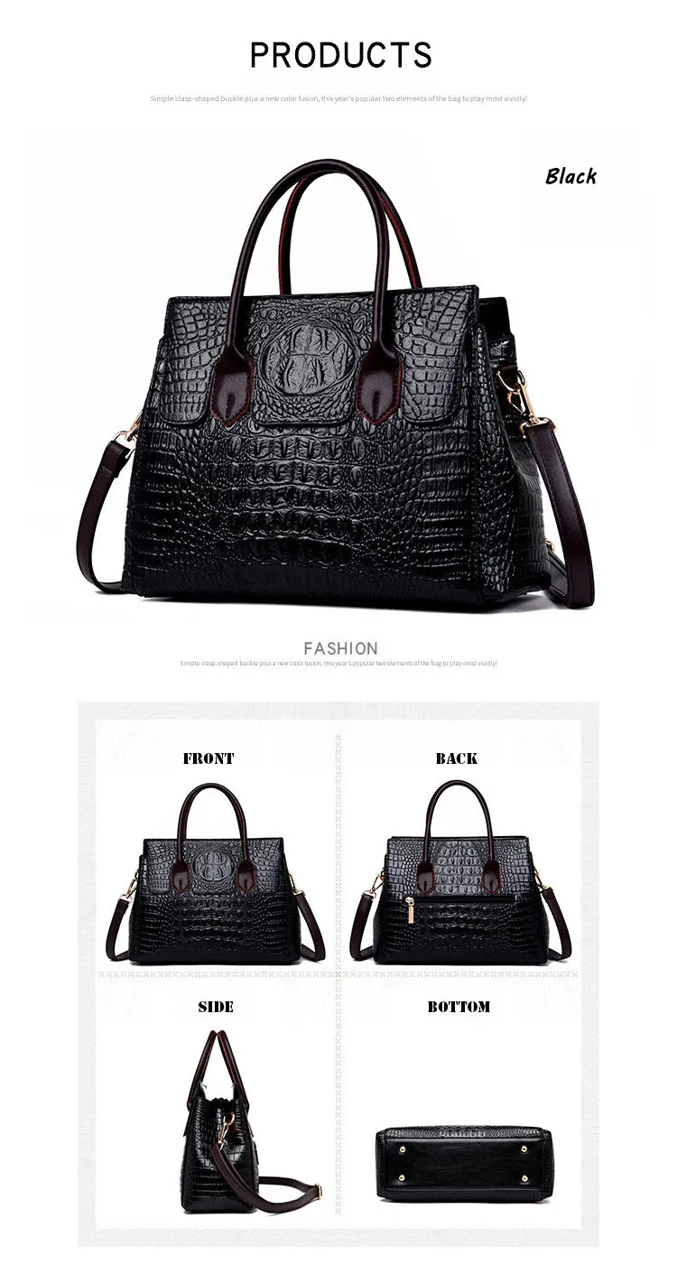 Женская дизайнерская винтажная сумка с крокодиловым узором Новая высококачественная сумка через плечо из искусственной кожи Роскошная брендовая Сумка-тоут