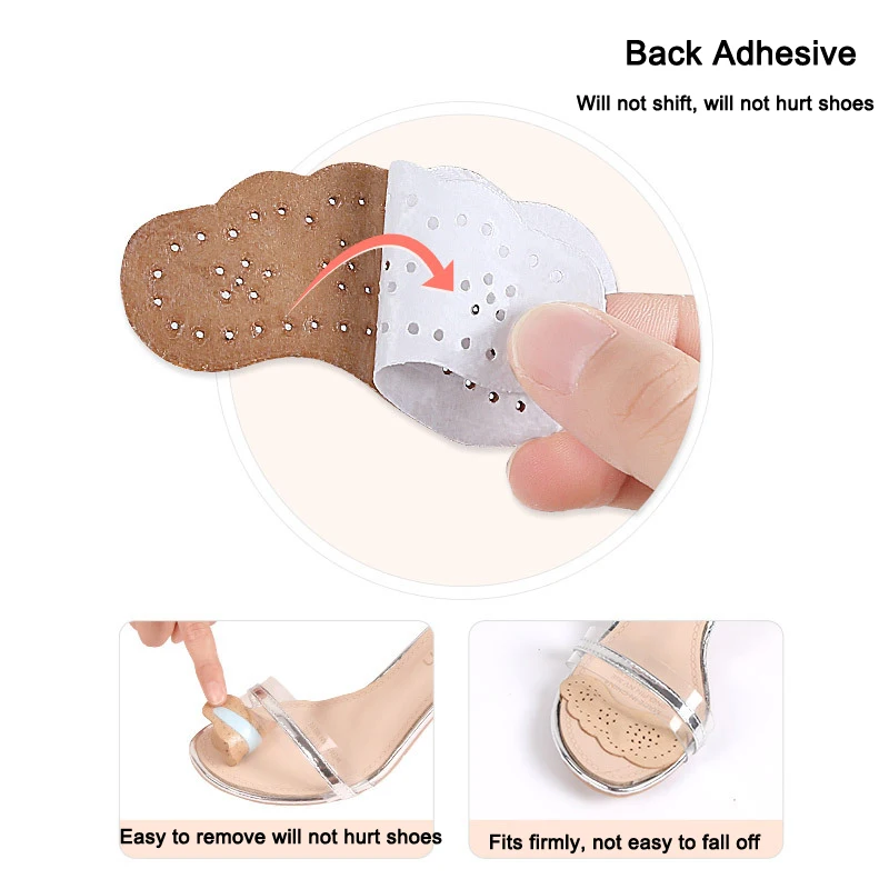 Shoe Insoles Shoe Stickers Shoe Anti Slip Stickers Forefoot Pads Forefoot Cushion Leather Forefoot Pad for Women Sandals High Heels Non-slip