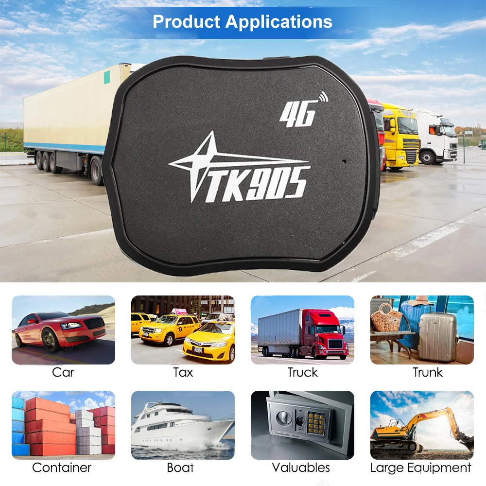 Global 4G LTE GPS Tracker TKSTAR TK905-4G 5000mAh Voice Monitor Magnet Vehicle Tracker GPS Locator Waterproof Free Web APP tracking device