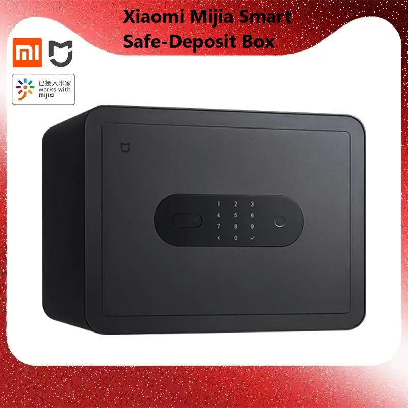 Xiaomi-caja de seguridad inteligente Mijia, placa de acero antiperforación, 65Mn, reconocimiento de huellas dactilares, Semiconductor, funciona con la aplicación MiHome