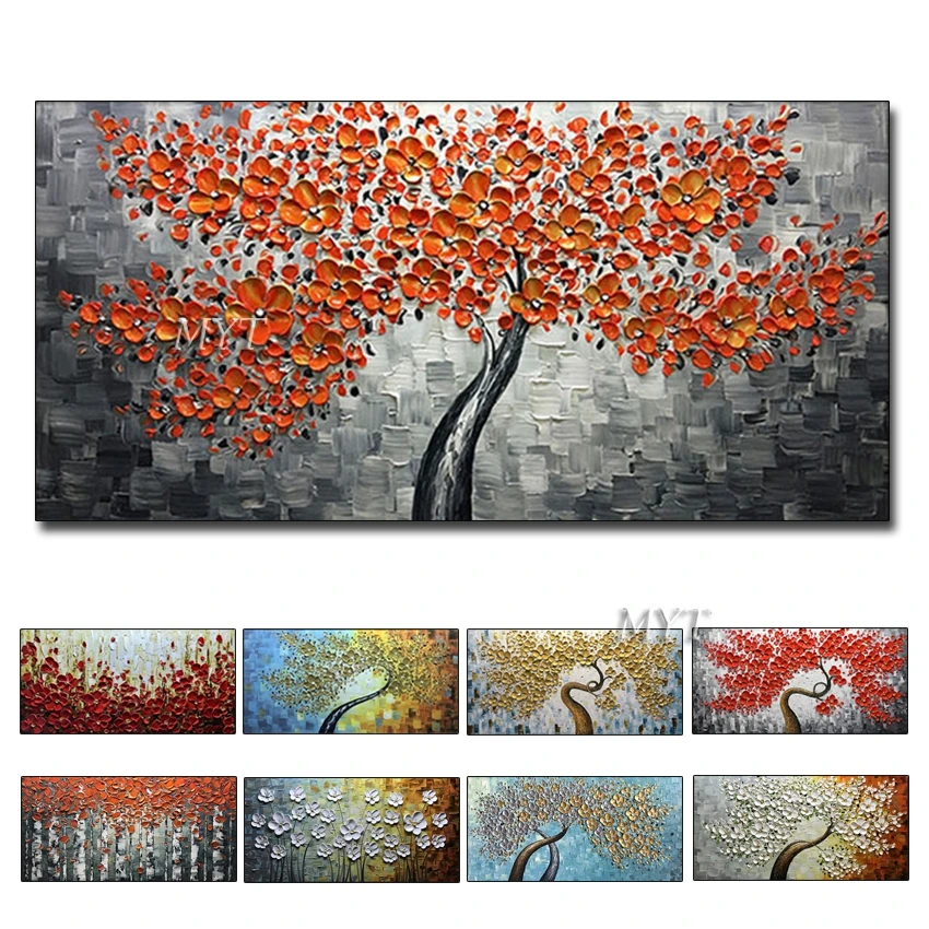 100% ручная работа высокое качество домашний декор нож цветок картина маслом