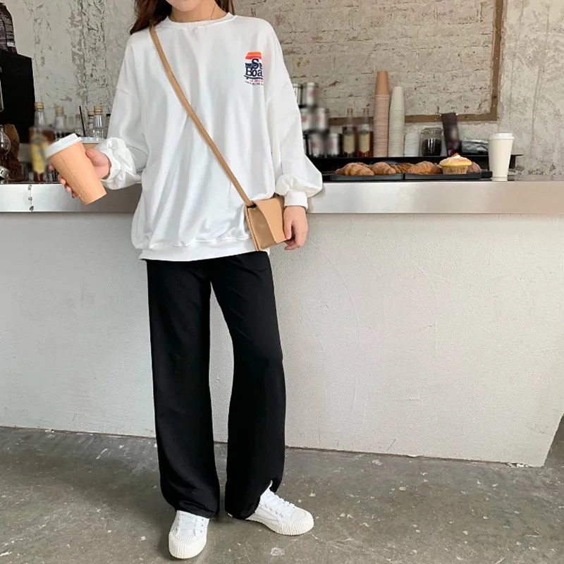 

Women Loose Simple Print Solid Color Body Wide Leg Pants Two-piece Suit Deuce Fashion 2020