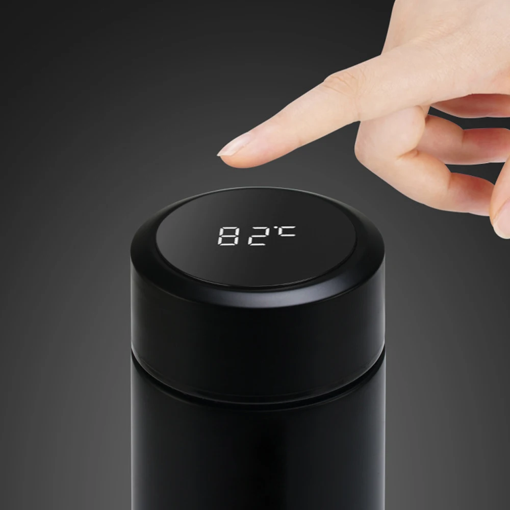 500 мл Вакуумный Термос светодиодный дисплей бутылка для воды из нержавеющей