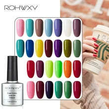 ROHWXY, 60 цветов, УФ-гель для ногтей, дизайн ногтей, Гель-лак, блестящий, отмачивается, лак для маникюра, лак для ногтей, Гель-лак