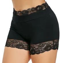 Sexy Underpants Women Boxer Femme Safety Shorts Anti Chafing Solid Black Lace Under Skirt Seamless Comfortable Short Tights Plus