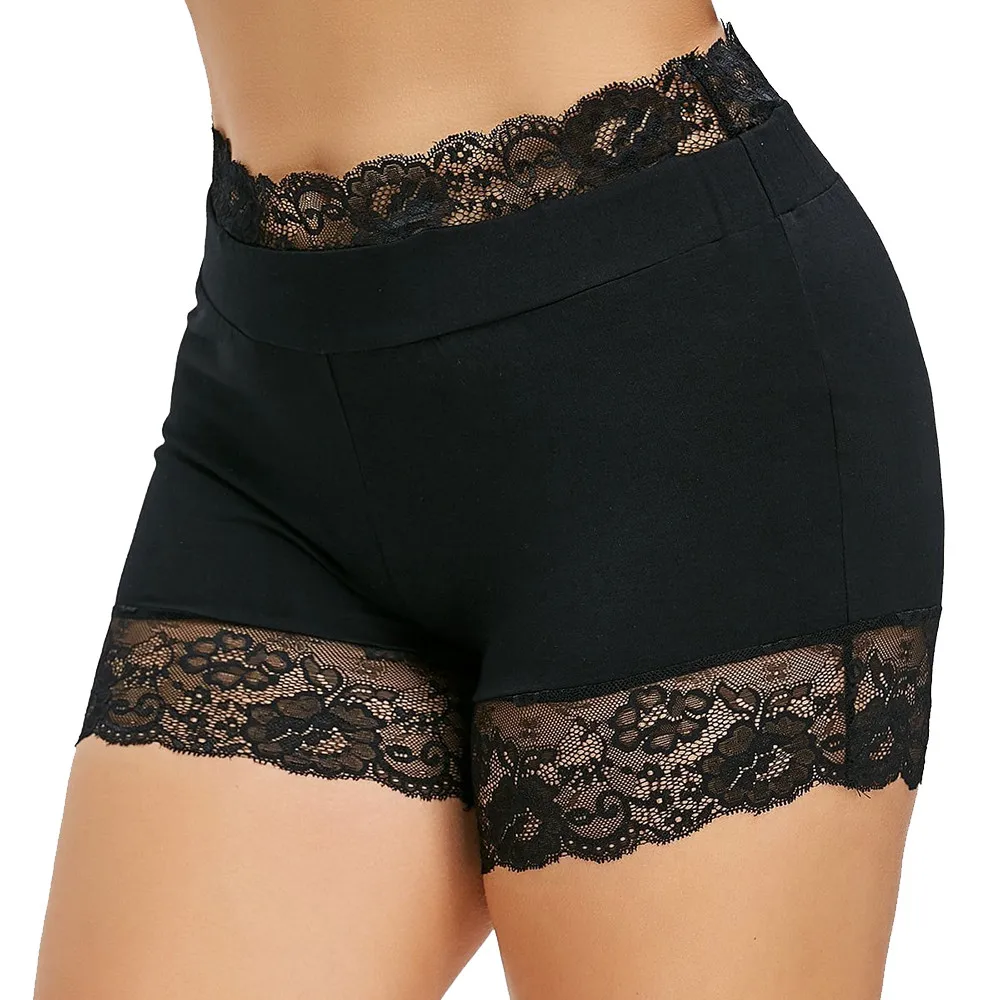 

Sexy Underpants Women Boxer Femme Safety Shorts Anti Chafing Solid Black Lace Under Skirt Seamless Comfortable Short Tights Plus