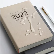 Carnet de notes A5 en cuir souple, carnet de croquis de réunion, planificateur de calendrier, fournitures scolaires, bureau, 2022, nouveau, 365