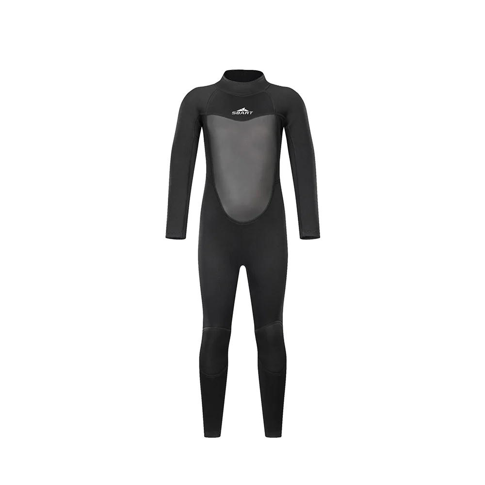 SBART Неопреновый гидрокостюм 2 мм для мальчиков и девочек, полностью черный цельный купальник для дайвинга, серфинга, плавания и подводного плавания
