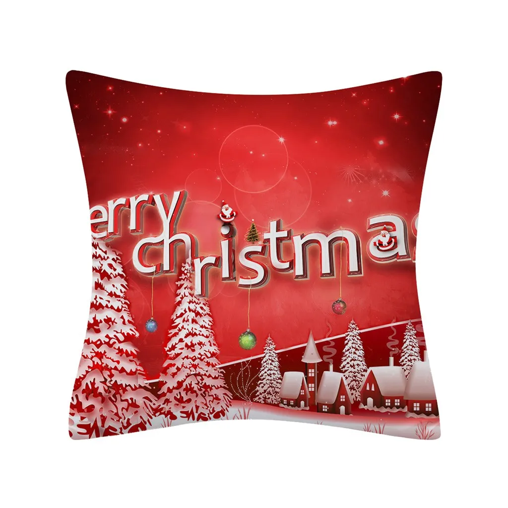 Новинка, Рождественская Подушка, европейский стиль, чехлы на подушки для дома чехол, блестящий полиэстер, диванная подушка, чехол для дома, funda almohada#40