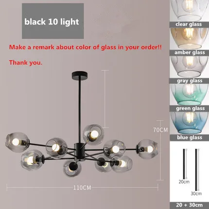 Нордическая гостиная Modo Led E27 подвесная люстра Lustre Luminarias Lamparas Led люстра молниеотвод подвесные светильники - Цвет абажура: black 10 light