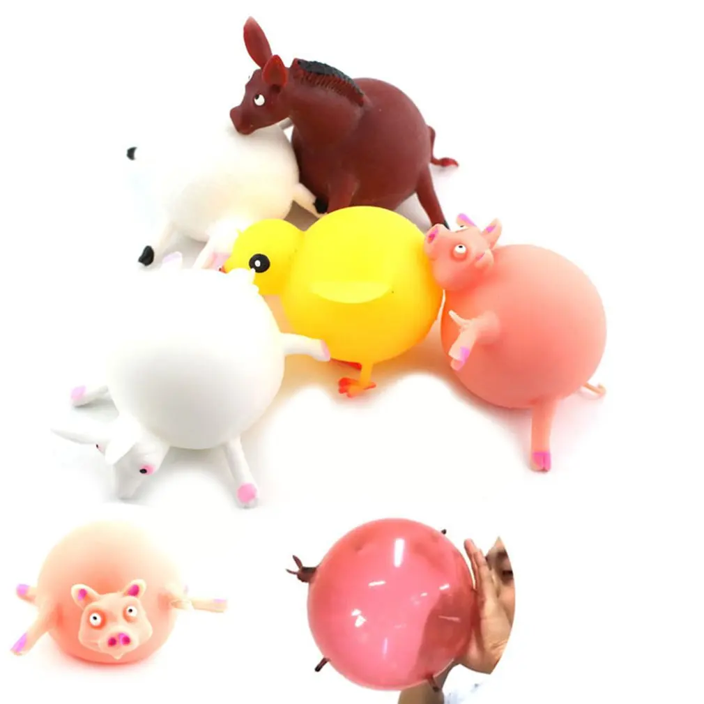 Children's Creative Soft Plastic Toy Tpr Blowing Animal Balloon Tpr Small Animal Patting Ball Soft Plastic Filling Toy