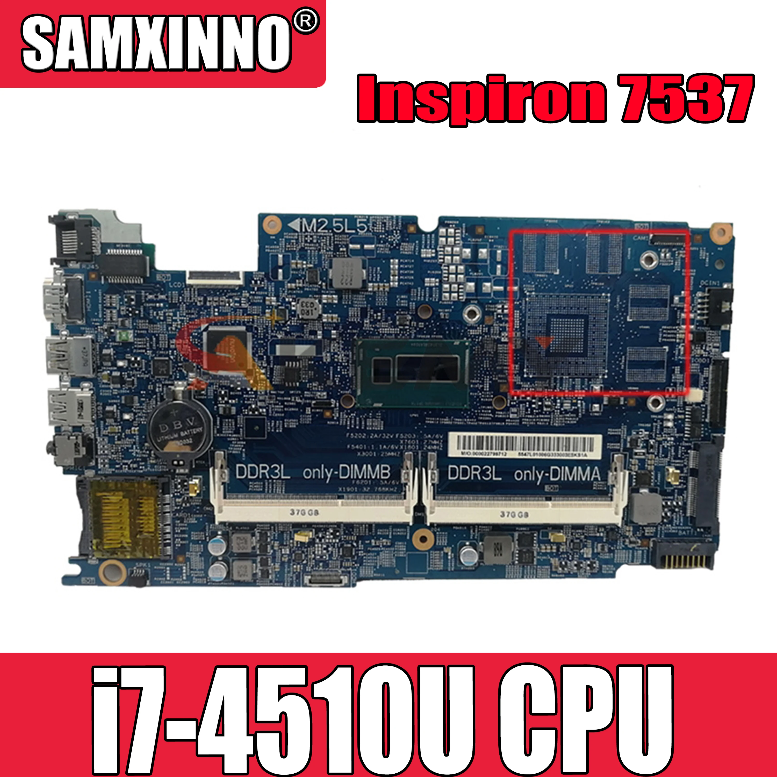 Оригинальная материнская плата для ноутбука DELL Inspiron 7537 i7-4510U CN-0XGD21 0XGD21 12311-2 SR1EB DDR3 |