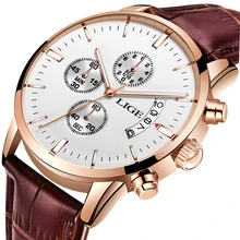 LIGE новые часы мужские модные спортивные кварцевые часы мужские s часы брендовые роскошные кожаные бизнес водонепроницаемые часы Relogio Masculino
