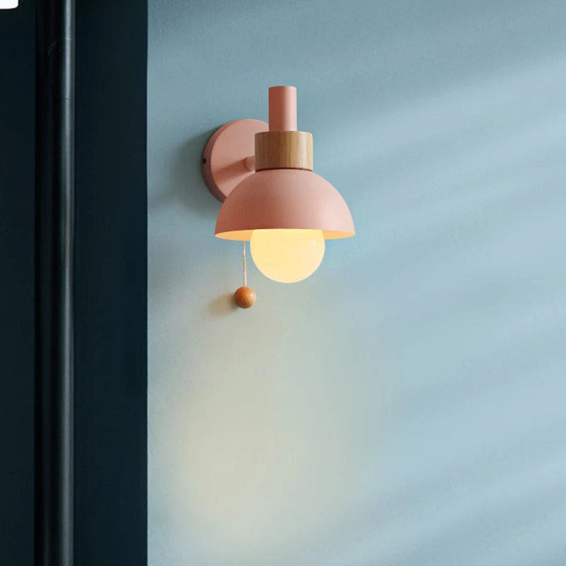 LED Wall Lamp Wall Sconces Light Bedside Nordic modern E27 wood sconce indoor lighting home decor bedroom living room kitchen