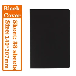 A5 Blank White Paper Notebook for Writing, Planning, and Sketching (Black cover)
