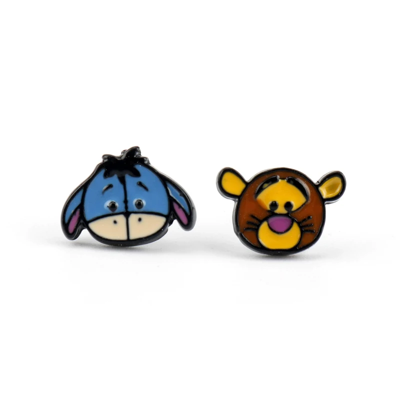 Tigger Eeyore Улица Сезам Элмо печенья монстра серьги гвоздики Мода милый мультфильм Кики службы доставки Кики JiJi маленькие серьги русалки - Окраска металла: Tigger Eeyore