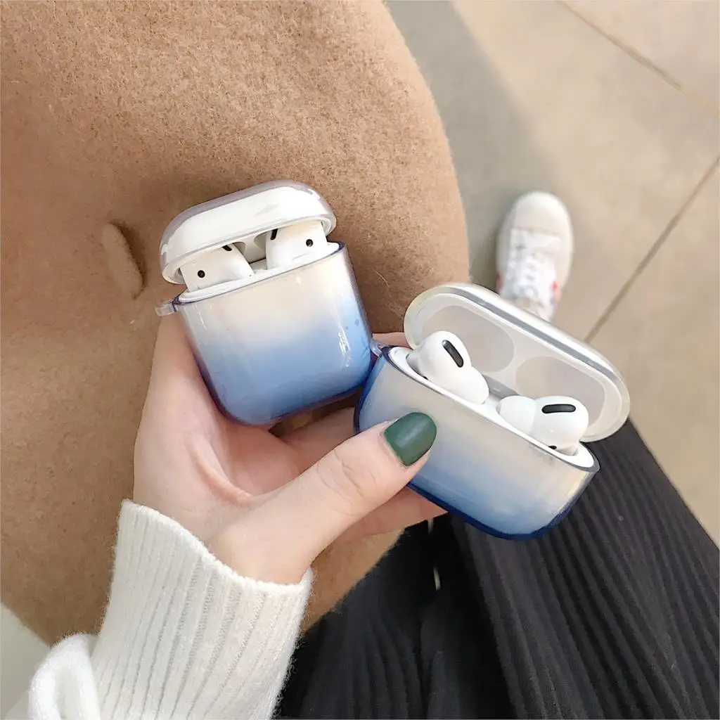 Простой градиентный прозрачный мягкий ТПУ чехол Airpods для Apple AirPods Pro 2 3 AirPods2 Air Pods