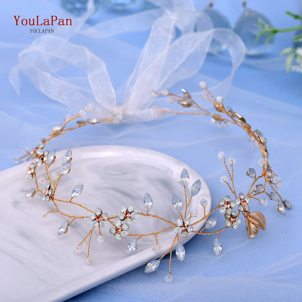 

YouLaPan SH360 Rhinestone Wedding Belt Woman Dress Belt Sparkly Skinny Belt Golden Leaves Waist Belt for Dresses Diamond Belt