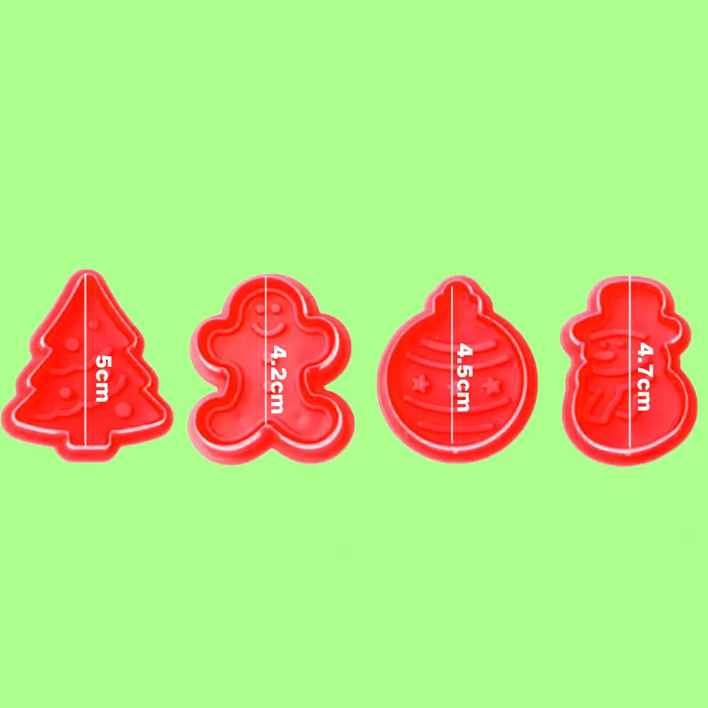 4 шт. печенья прессформы Рождество форма для выпечки тортов DIY Инструменты для выпечки Креатив шоколадная ремесленный декоративный красный новые рождественские кухонные принадлежности, приспособления для вечерние
