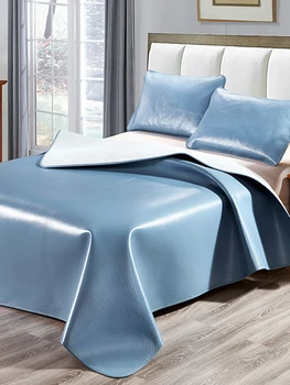 

Cowhide Summer Cooling Mat For Bed Smooth Anti-mite Waterproof Mattress Protector Cover Solid Color Luxury Bedding Set Bedroom