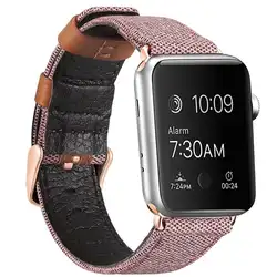 Ткань и кожаная Петля ремешок для apple watch, ремешок 42 мм 44 мм apple watch 4 браслет 38 мм 40 мм, для iwatch, версия 3, 2, 1 браслет