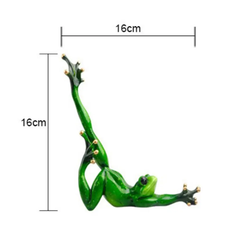 3D Йога лягушки фигурки изделия из смолы настольные украшения игрушки животных Рисунок Статуя творческие подарки - Цвет: 1pcs 02
