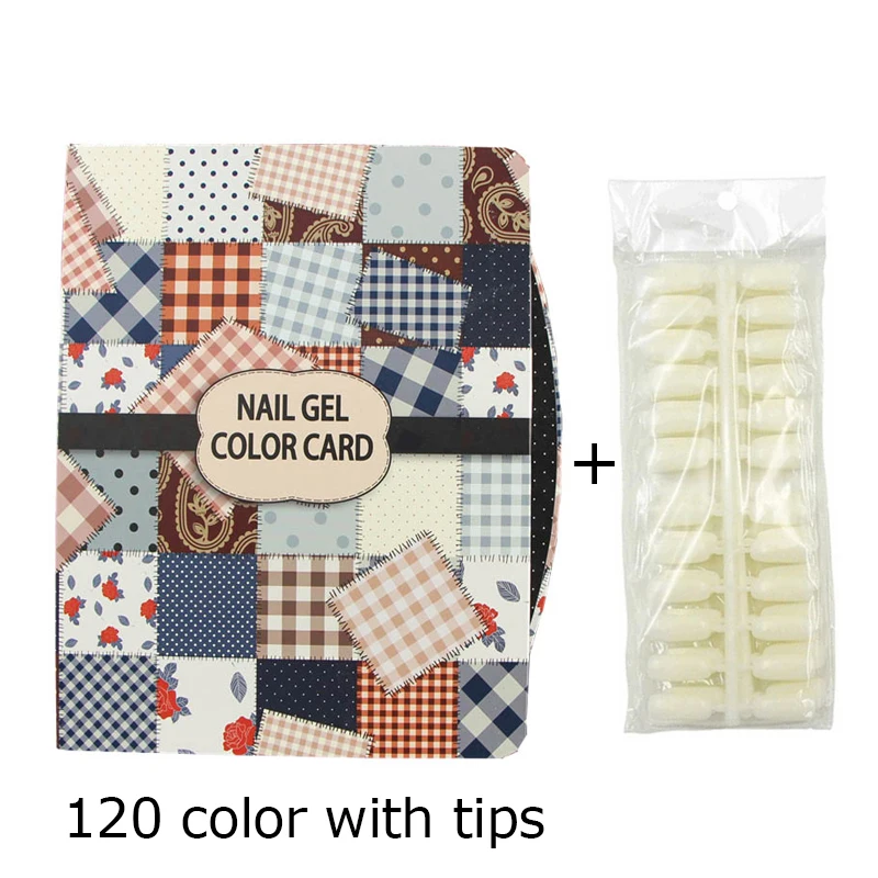 

120pcs Colors Nail Display Book with False Nails Nails Color Showing Chart Art Nail Tips Storing Cards Shelf Book Nails Book