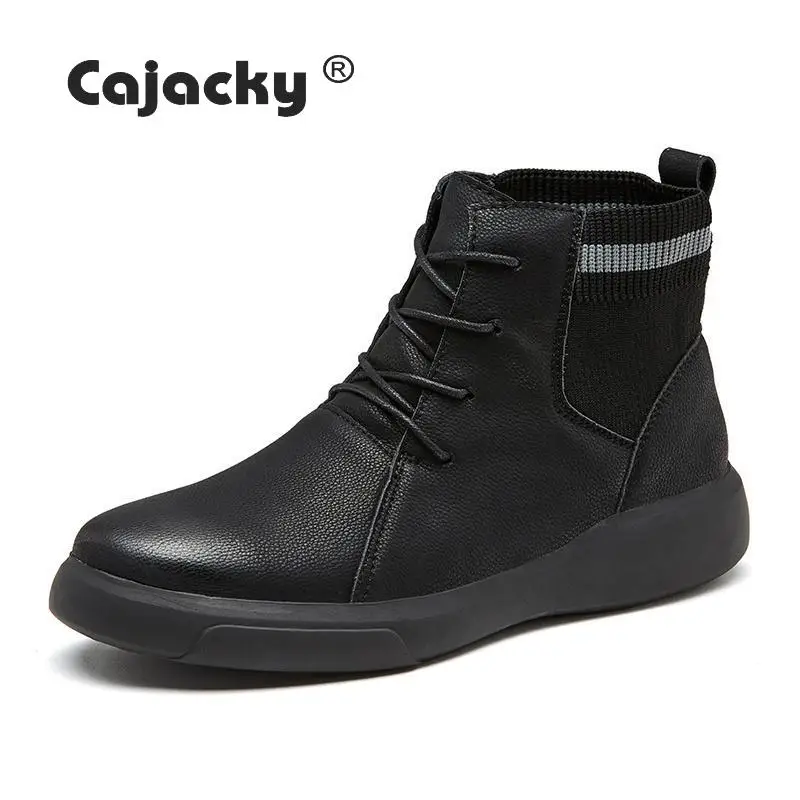 Cajacky/винтажные мужские ботинки; Зимняя мужская обувь; модные ботинки; ботильоны из спилка; крутые мужские повседневные сапоги; мужские армейские ботинки