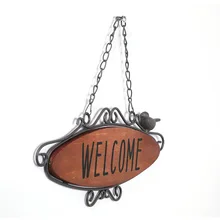 Изысканная винтажная подвесная дверь креативная деревянная вывеска магазина добро пожаловать висячие украшения список железная деревянная дверная пластина