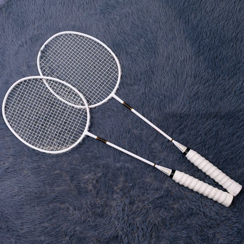 2pcs Carbon Fiber Badminton Racquet Racket with Carry Bag Durable Equipment 