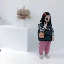 Детская одежда; детский жилет; Толстый жилет; зимний жилет для мужчин и женщин; детский хлопковый жилет со стоячим воротником