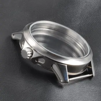 

45mm watch Case Corgeut stainless steel Fit ETA 6497/6498 White bezel Hand Winding Movement