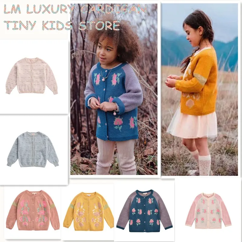 LM зимняя одежда для маленьких девочек свитер для малышей одежда для малышей Кардиган для малышей милый свитер с вышивкой Рождественский свитер ткань