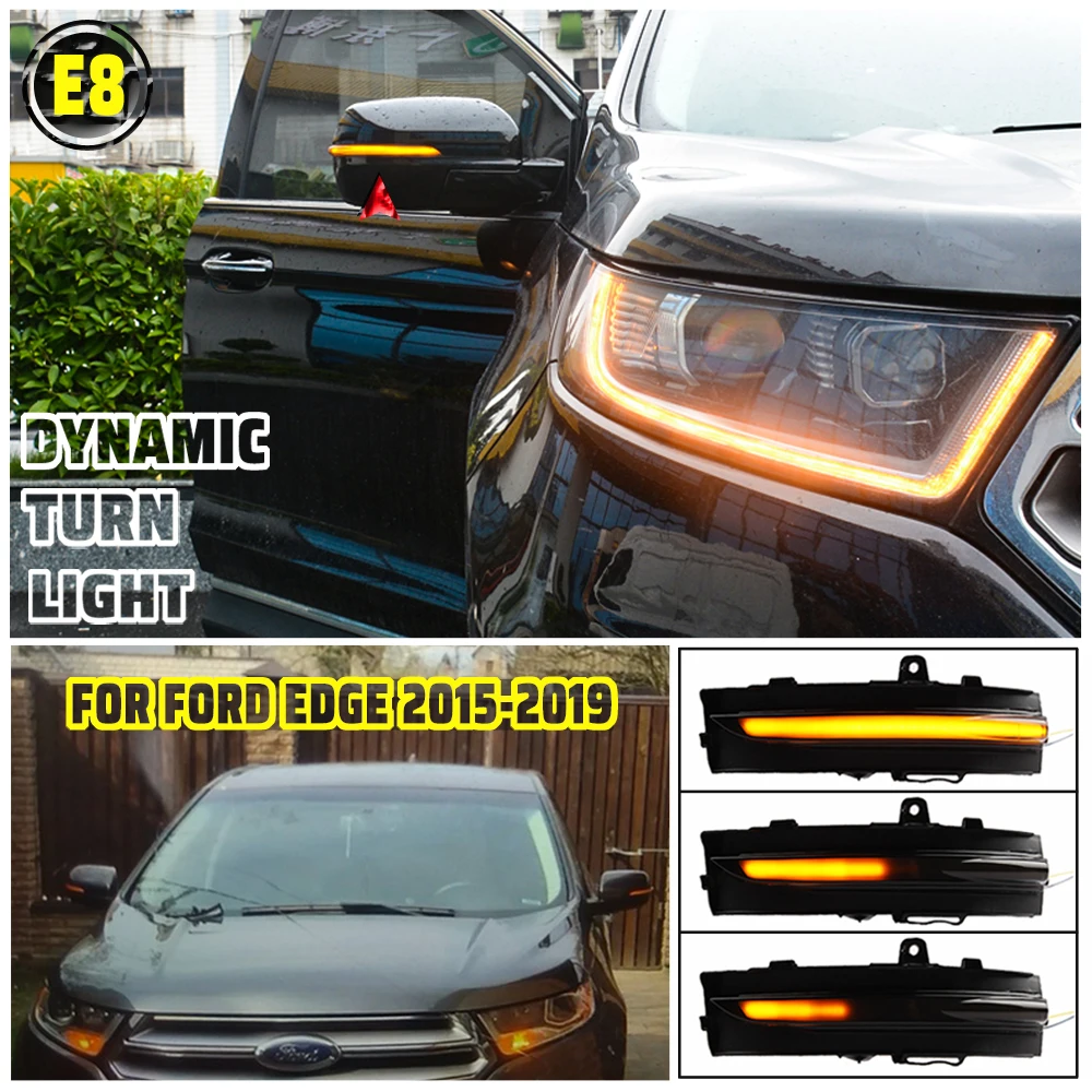 QKLsudua 2pcs Dynamic Sequential Blink Compatible with Ford Edge 2015