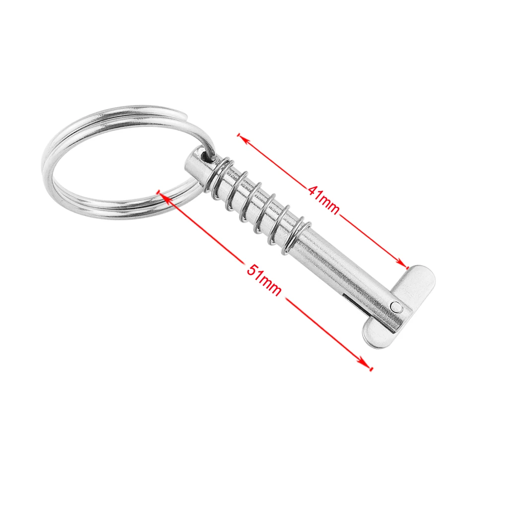 6.3x51mm Stainless Steel Quick Release Pin with ring for Boat Bimini Top Deck Hinge, Durable Marine Hardware, Easy Installation