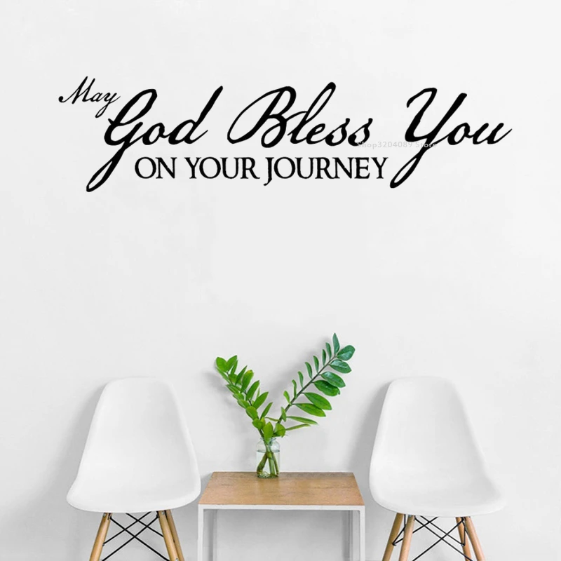 Religious Quote Wall Sticker May God Bless You On Your Journey Quote Wallpaper Home Decor Living Room Bedroom Art Mural Dg192 Wall Stickers Aliexpress
