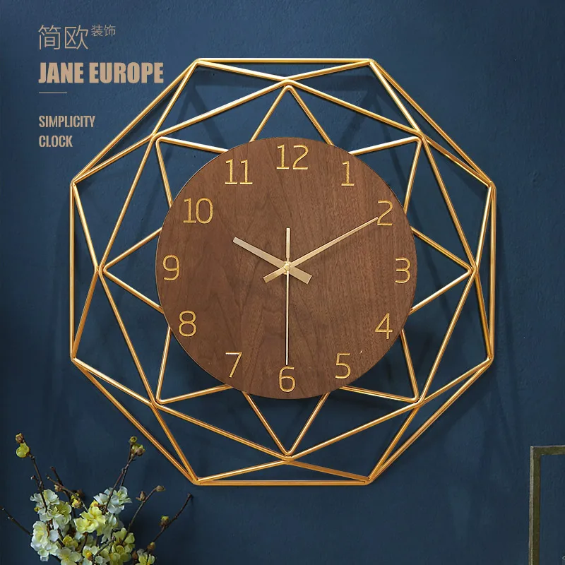 

Nordic Silent Wall Clock Art Vintage Living Room Vintage Unique Modern Wall Clock Creative Wandklok Goud Watch Wall JJ60WC