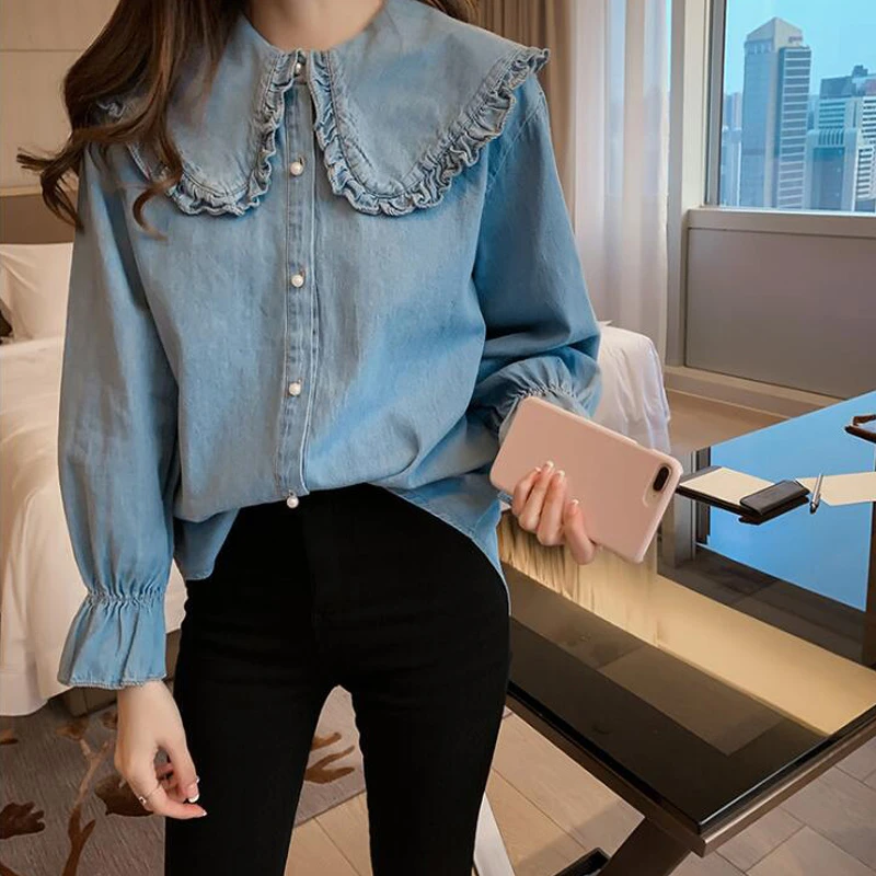 peter pan blouse women's shirts