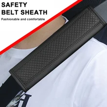 

New Car Seat Belt PU Leather Safety Belt Shoulder Cover Breathable Protection Seat Belt Padding Pad Auto Interior Accessories