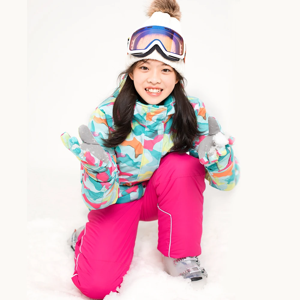 30° parent-child outdoor ski suit, safety reflective strip, fashionable thick-insulated winter coat and trousers, set with exqu