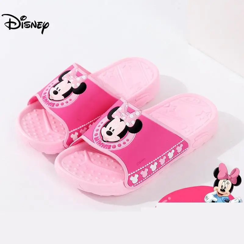 

Disney Girls' Slippers Parent-child Home Care Shoes Summer Cute Minnie Cartoon Tow Children's Indoor Non-slip Slippers