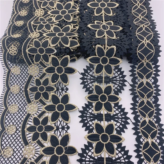 16colors in stock  Wholesale new Polyester Venise Lace suit african lace for wedding DIY crafted black