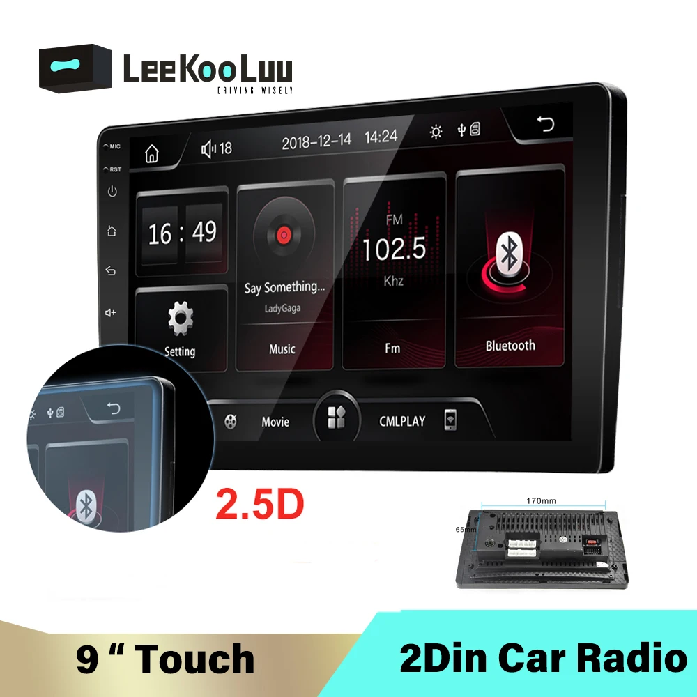 Автомагнитола LeeKooLuu мультимедийный плеер 9 дюймов MP5 с Bluetooth камерой заднего вида
