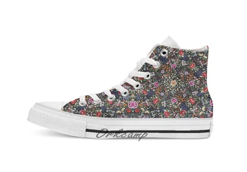 

Spanish flamenco manton shawl motif based on embroidered silk Custom Casual High Top Canvas shoes sneakers Drop shipping