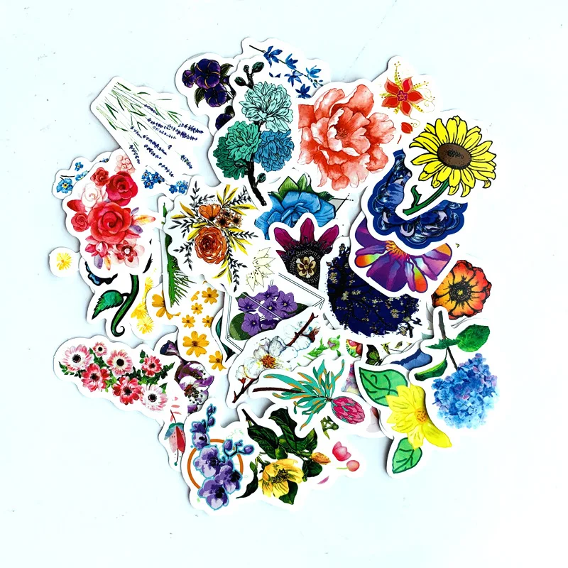 

TD ZW Mini 2-3CM 42Pcs Hand Account Color Flower Stickers Waterproof Laptop Motorcycle Luggage Snowboard Fridge Phone Sticker