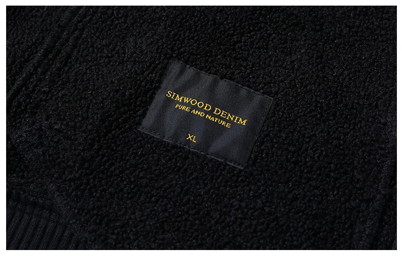 SIMWOOD зимняя Новинка кожаная куртка-бомбер мужская модная теплая флисовая Повседневная Верхняя одежда классические пальто одежда высокого качества 180558