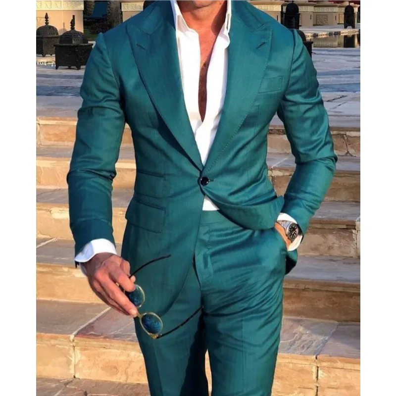 Handsome-Teal-Slim-Fit-Men-Wedding-Tuxdos-Suit-Peak-Lapel-Groom-Tuxedos-Excellent-Men-Jacket-Blazer (1)