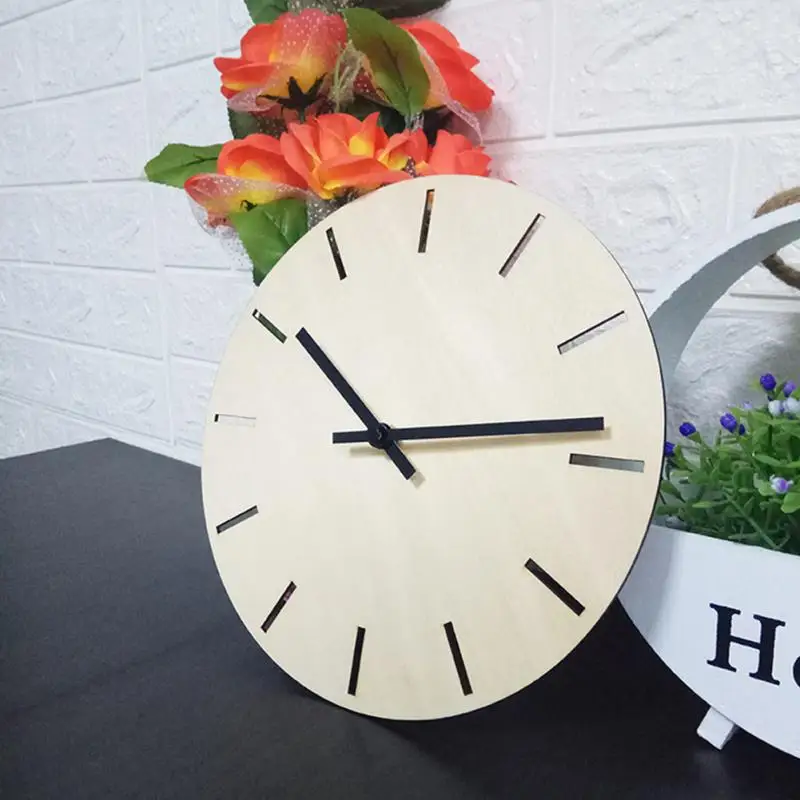 24CM Kitchen Wooden Living Room Fashion Wall DIY Watch Clock Digital Home Decor