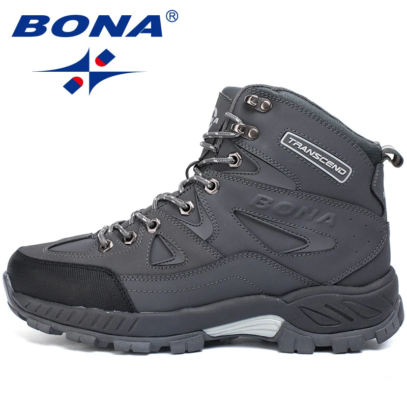 BONA/уличная спортивная мужская обувь; коллекция года; сезон осень-зима; Флисовая теплая походная обувь; износостойкие ботинки для альпинизма и прогулок