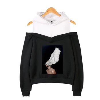 

2019 Aesthetics Hooded Sweatshirt printing Women's hip hop casual long-sleeved off-shoulder Hoodies